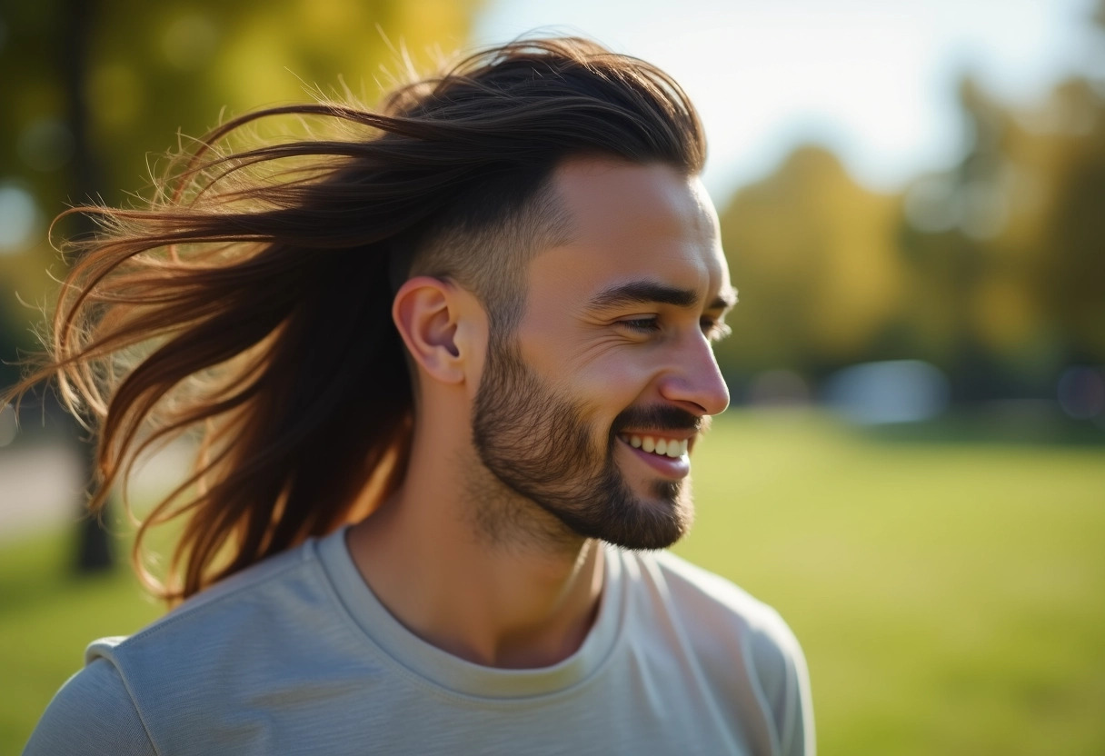 cheveux longs homme